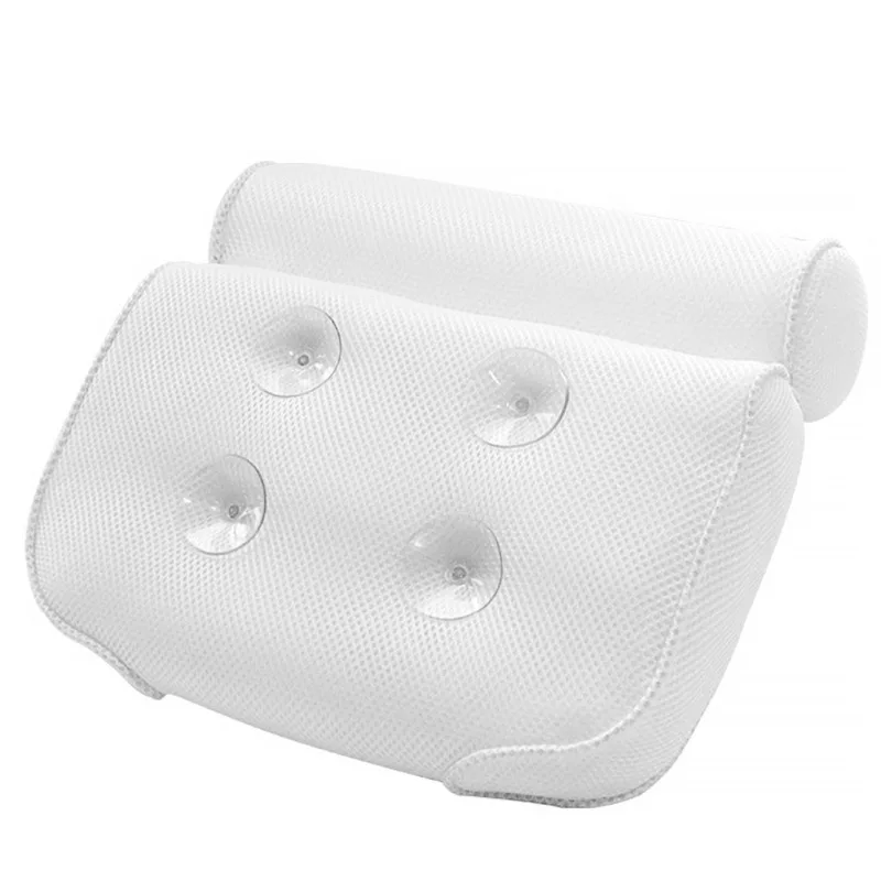 

SPA Bath Pillow With Suction Cups Neck And Back Support Headrest Pillow Thickened For Home Hot Tub Bathroom Cushion Accersories