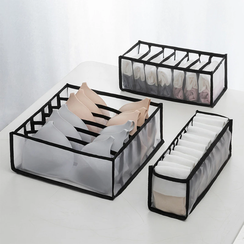 

Drawer Organizer Underwear Bra Storage Box Foldable Drawer Divider Organizer Box Bedroom Closet Socks Separated Storage Box Home