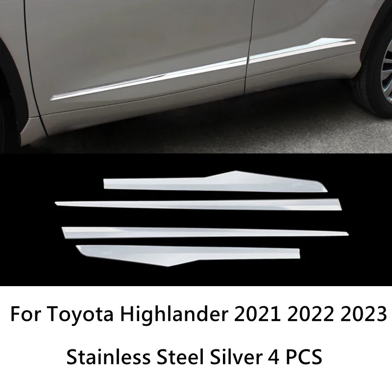 

Аксессуары для Toyota Highlander XU70 2021 2022 2023, молдинговая лента для боковых дверей, лента для защиты крышки, молдинговая крышка, отделка