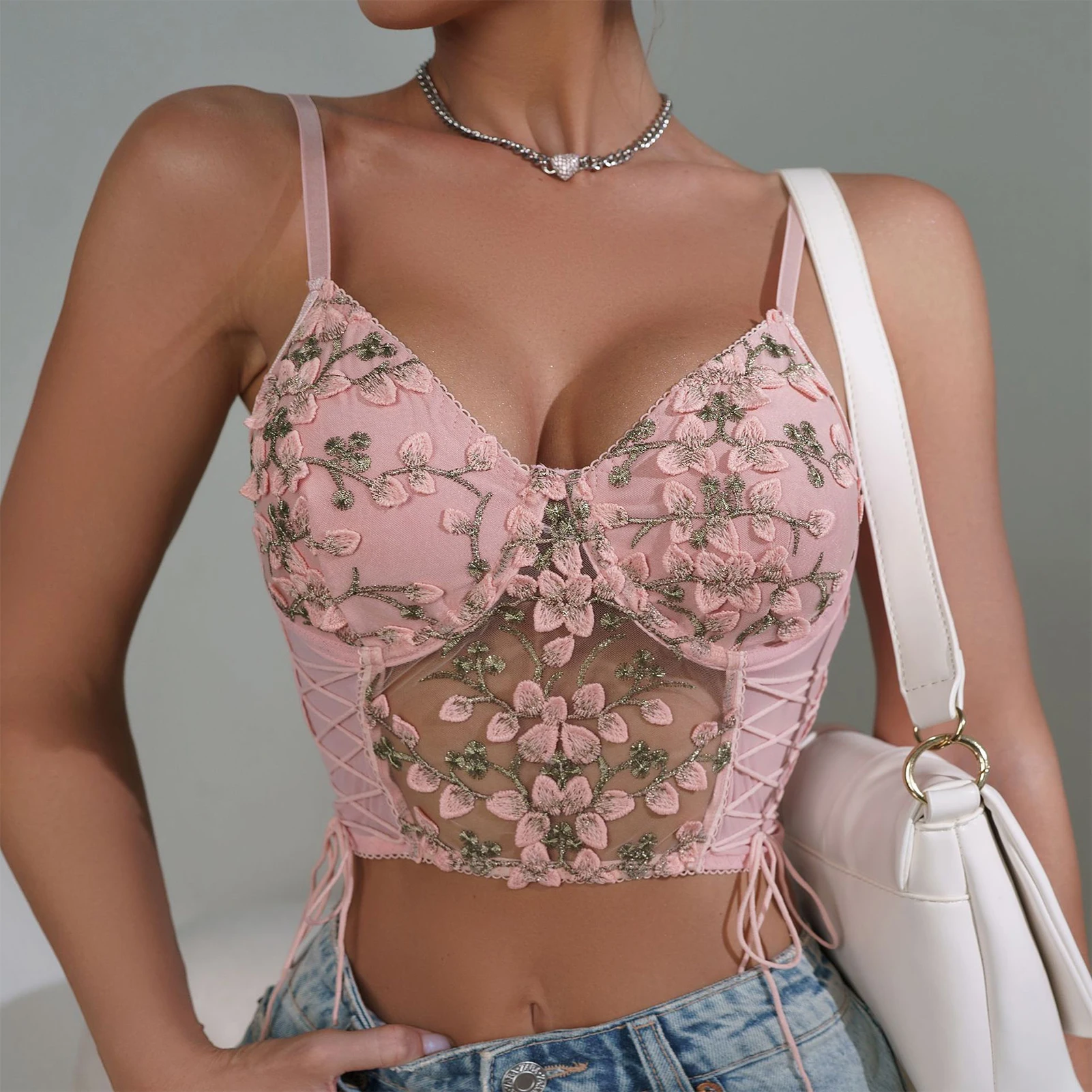 

Women Suspender Crop Top Sexy Sleeveless Y2K Camisole Backless Halter Blouse 90s Vintage Printe Vest Corset Summer Beach Clothes