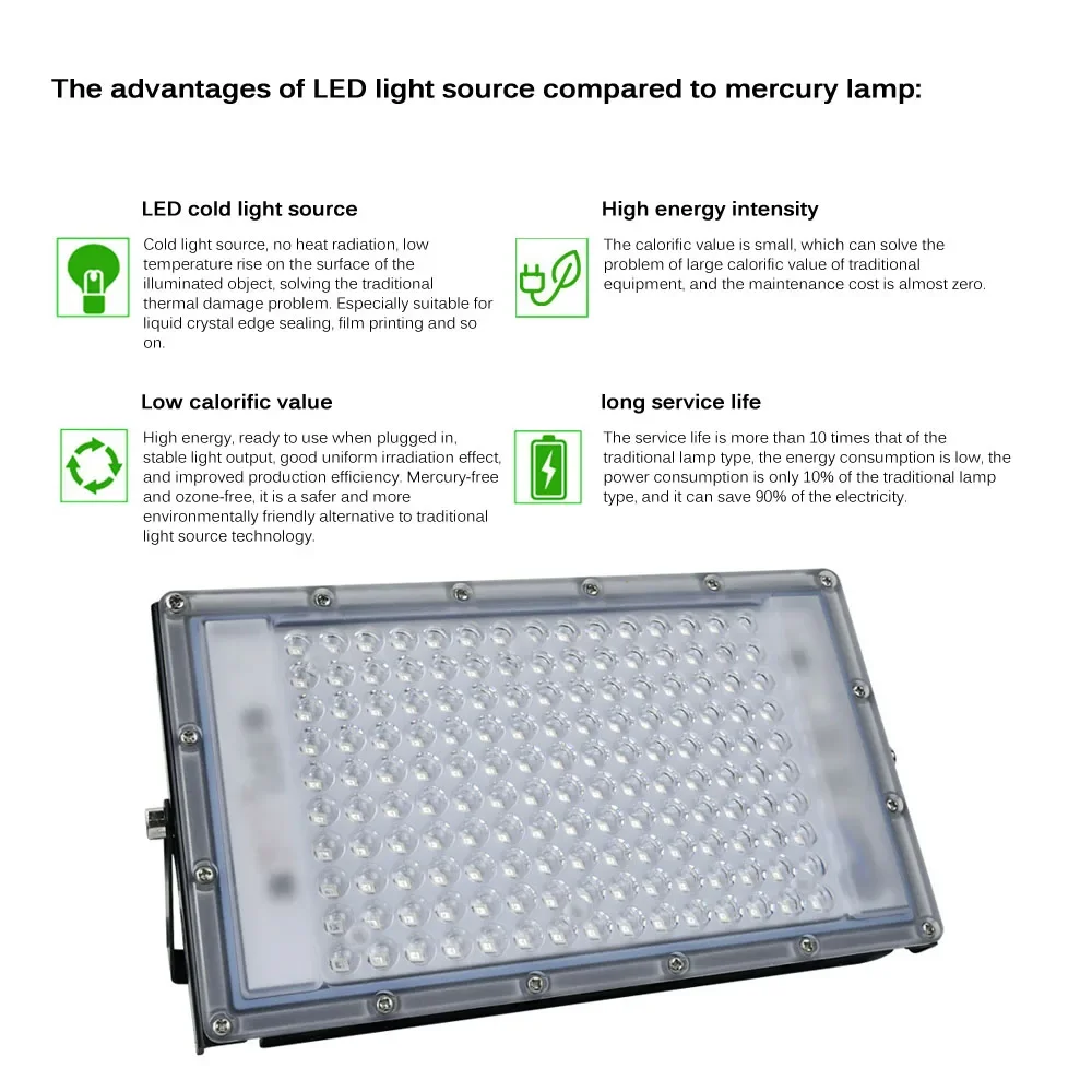 Ультрафиолетовая лампа 100 Вт 200 многофункциональная фиолетовая для