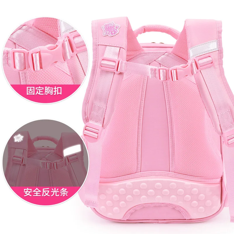 Kitty Schoolbag for Primary School Girls Grade 1-3 Girls Princess Burden Reduction Children Hello Kitty Backpack Backpack
