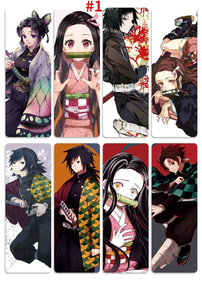 

8pcs/set Anime Digital Colorful Printing Demon Slayer PVC Bookmarks Cards of Kimetsu No Yaiba Kamado Tanjirou