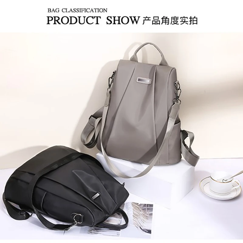 

Новинка 2022, женский портативный дорожный рюкзак с защитой от кражи, повседневный вместительный рюкзак из ткани Оксфорд для девушек, модная ...