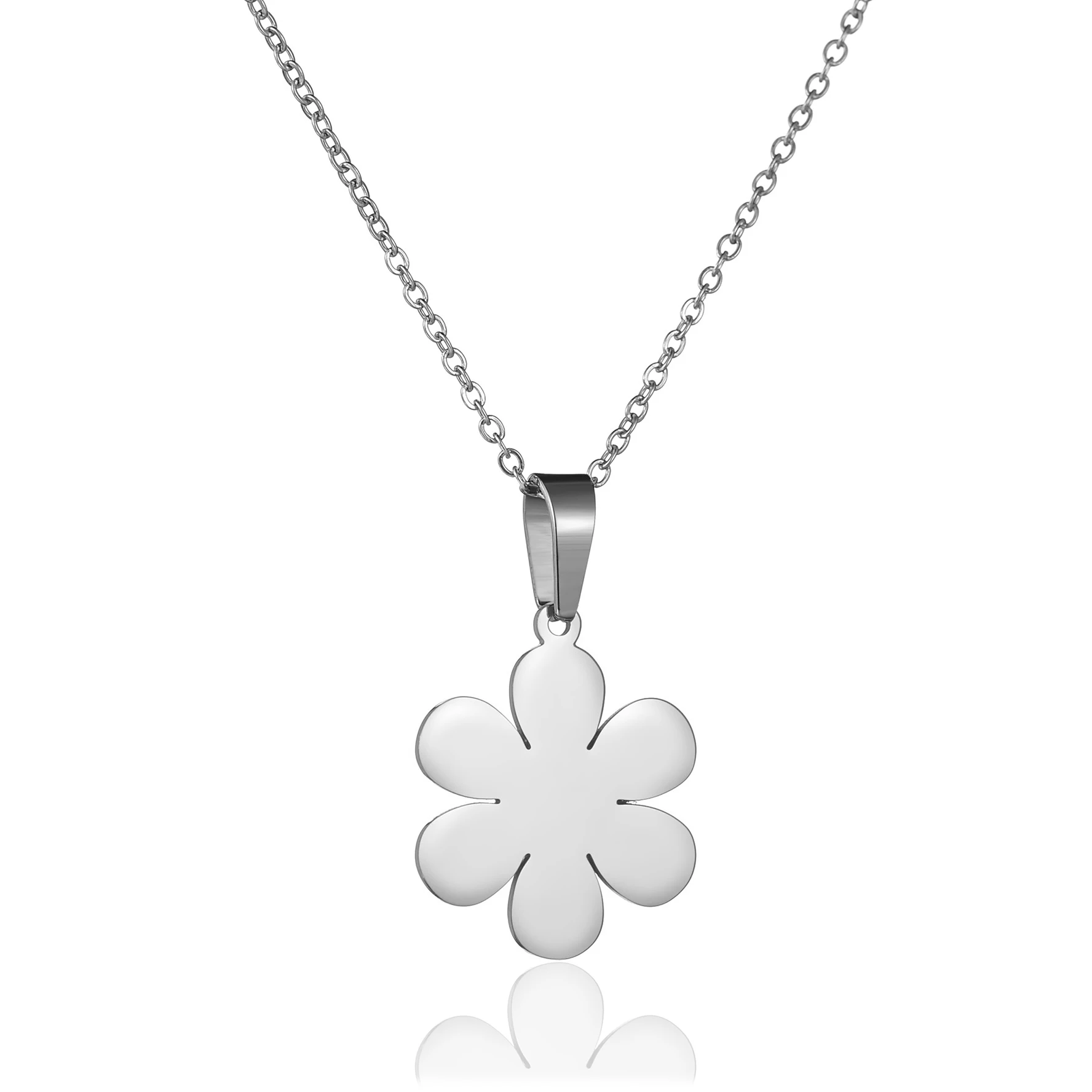 

Stainless Steel Necklace For Women Lover's Casual Personality Flower Pendant Necklace High Quality Simple Choker