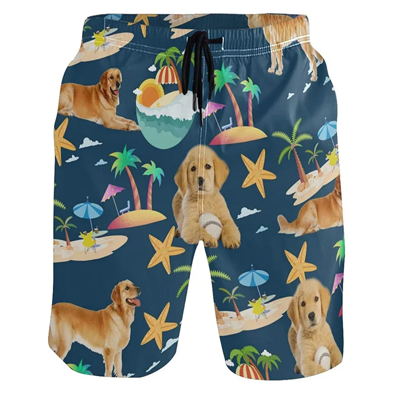 Шорты мужские летние быстросохнущие с 3d-рисунком животных собаки фламинго утки