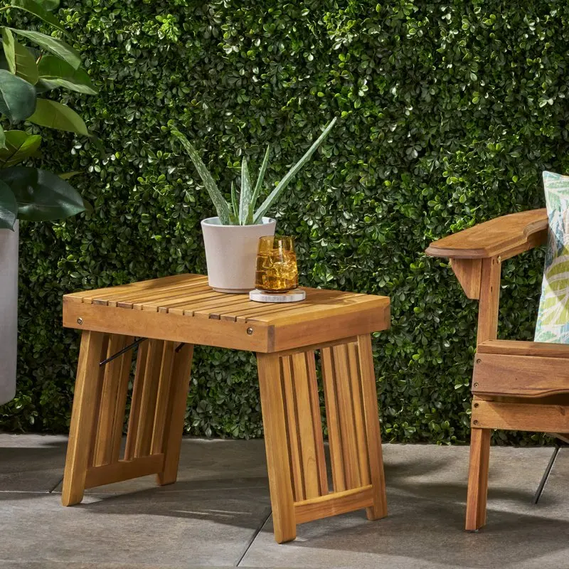 

Outdoor Acacia Wood Folding Side Table, Teak