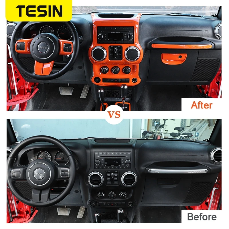 TESIN для Jeep Wrangler JK JKU 2011 2012 2013 2014 2015 2016 2017 аксессуары салона автомобиля полный