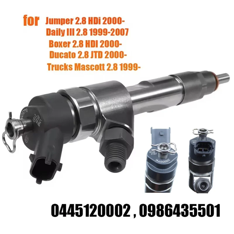 

0445120002 Новая форсунка дизельного топлива 0986435501 для C-itroen J-umper I-veco D-aily P-eugeot B-oxer F-iat D-ucato 2,8 HDI 1999-