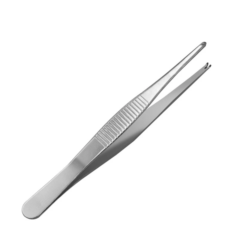 

125mm/5-inch Metal Tweezers Dressing Forceps Stainless Steel Tweezers Portable Lightweight Tweezer for Industrial Home