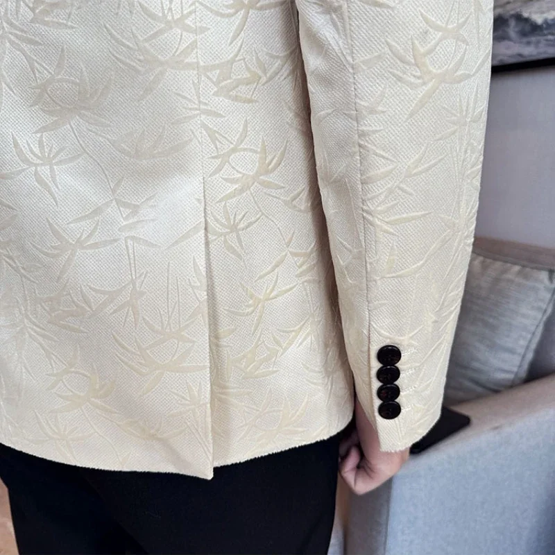 2024 новые черные пиджаки с имитацией уксуса для мужчин элегантный стильный