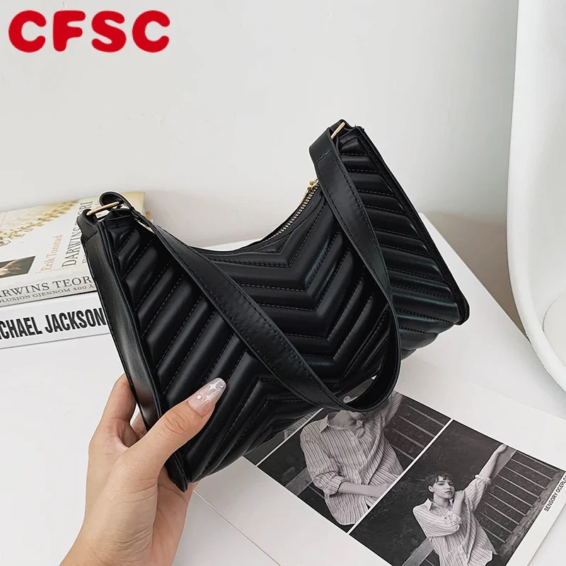 

Solid Color Half-Moon Design Leather Women Top-handle Bag Fashion Simple Style Ladies Vintage Trend Armpit Girl Shoulder Handbag