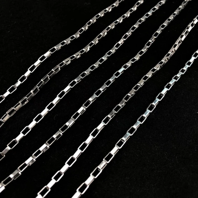 

DIY Accessory Chain Chain Rectangular stainless steel box Small chain return chain Bracelet Venetian Necklace accessories