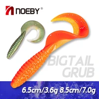 noeby soft lure curly worm 6pcs 60mm 85mm long tail jigging wobblers artificial swimbait carp bass trout leurre fishing tackle