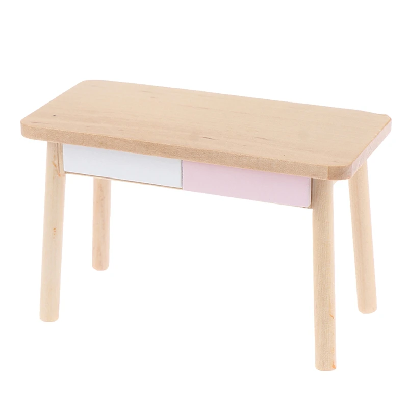 

Миниатюрный стол для кукольного домика в скандинавском стиле, миниатюрный компьютерный стол с приборной панелью, имитация кукольного доми...