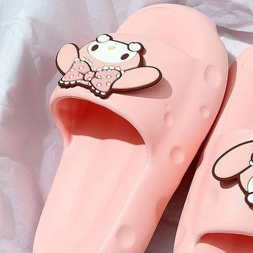 Мультяшные тапочки Cinnamoroll Kuromi Sanrio Kawaii, милые аниме-тапочки для девочек, летние, для дома, ванной, душа, нескользящие сандалии для студенток (art.: 3920daee94341) - 3920daee94341
