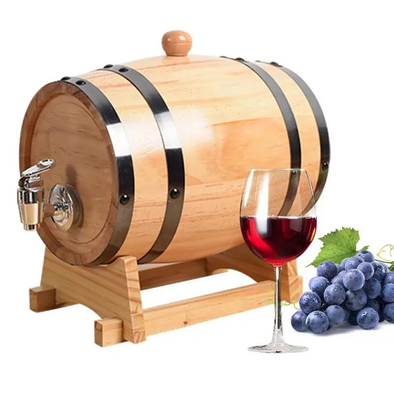 

1L Mini Oak Barrel Portable Beer Brewing Equipment Whiskey Dispenser Kitchen Bar Supplies for Aging Cocktails Tequila Rum