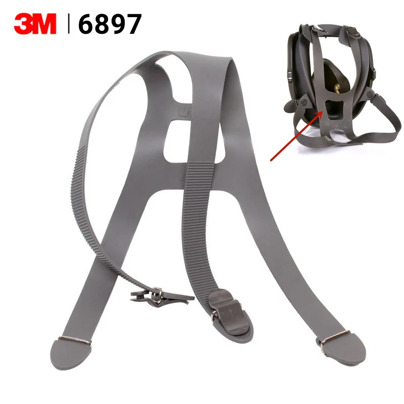 

3M 6897 Headband 6700/6800/6900 Respirator Mask Kit Replace Strap Adujust Four Fixed Firm Durable Rubber Gas Mask Head Harness