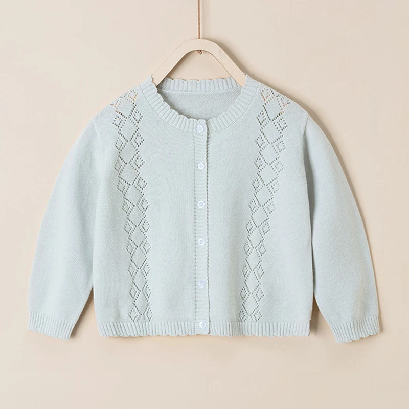 

Cardigan Girl Sweater Knitted Summer Thin Breathable Clothing Tops Autumn Warm Outwear For Toddlers Baby