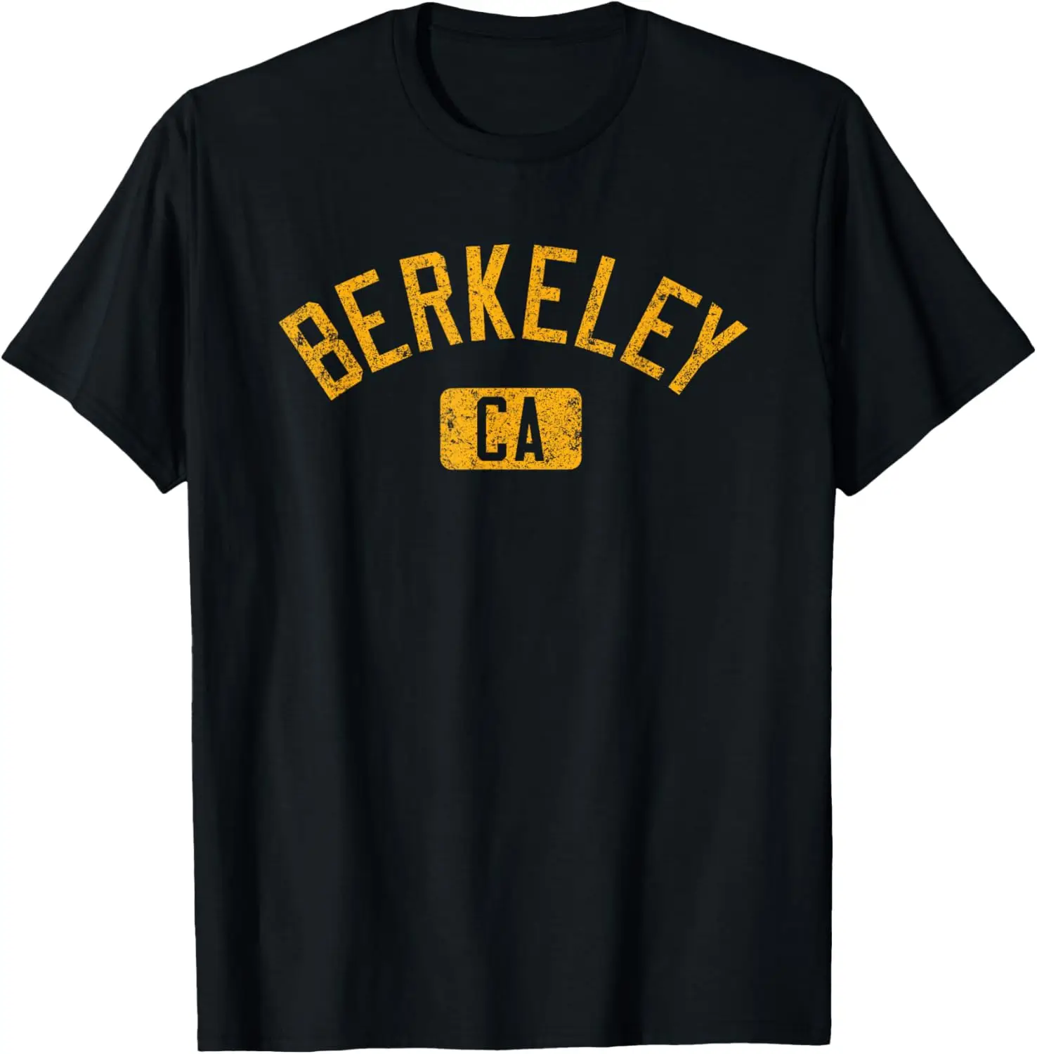 Футболка с потертым янтарным принтом Berkeley CA арочным текстом