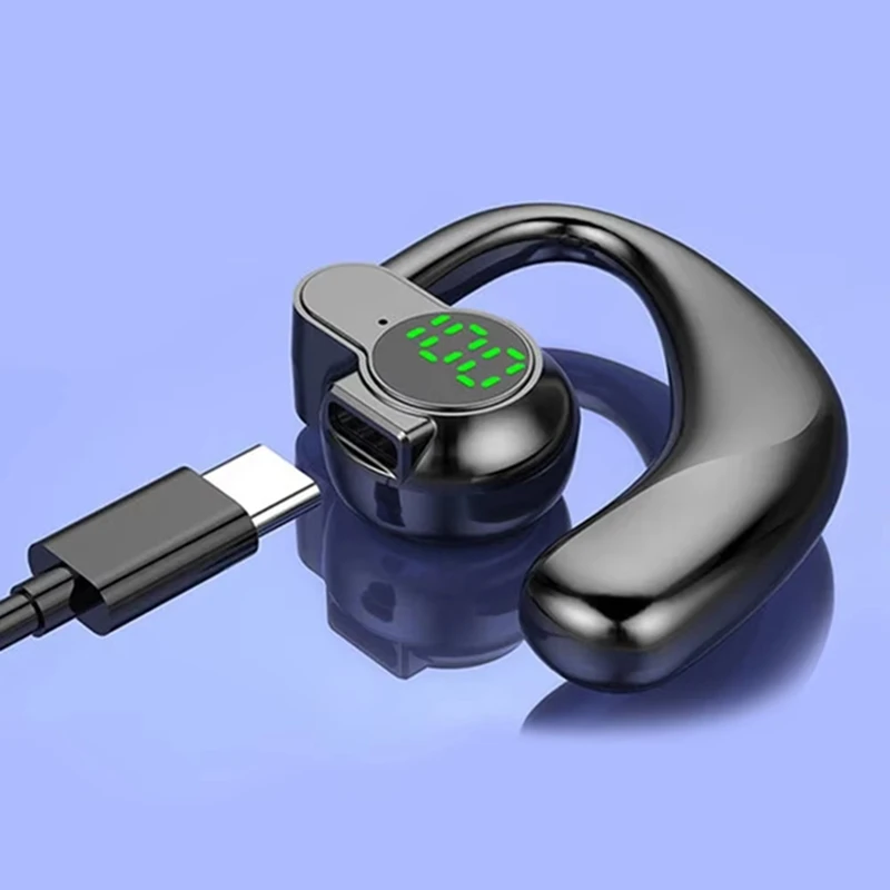Беспроводные наушники Bluetooth 5.4, длительный срок службы батареи, цифровой дисплей с одним ухом, спортивные наушники для сна и музыки, длительный срок службы (art.: 3920d349ef070) - 3920d349ef070