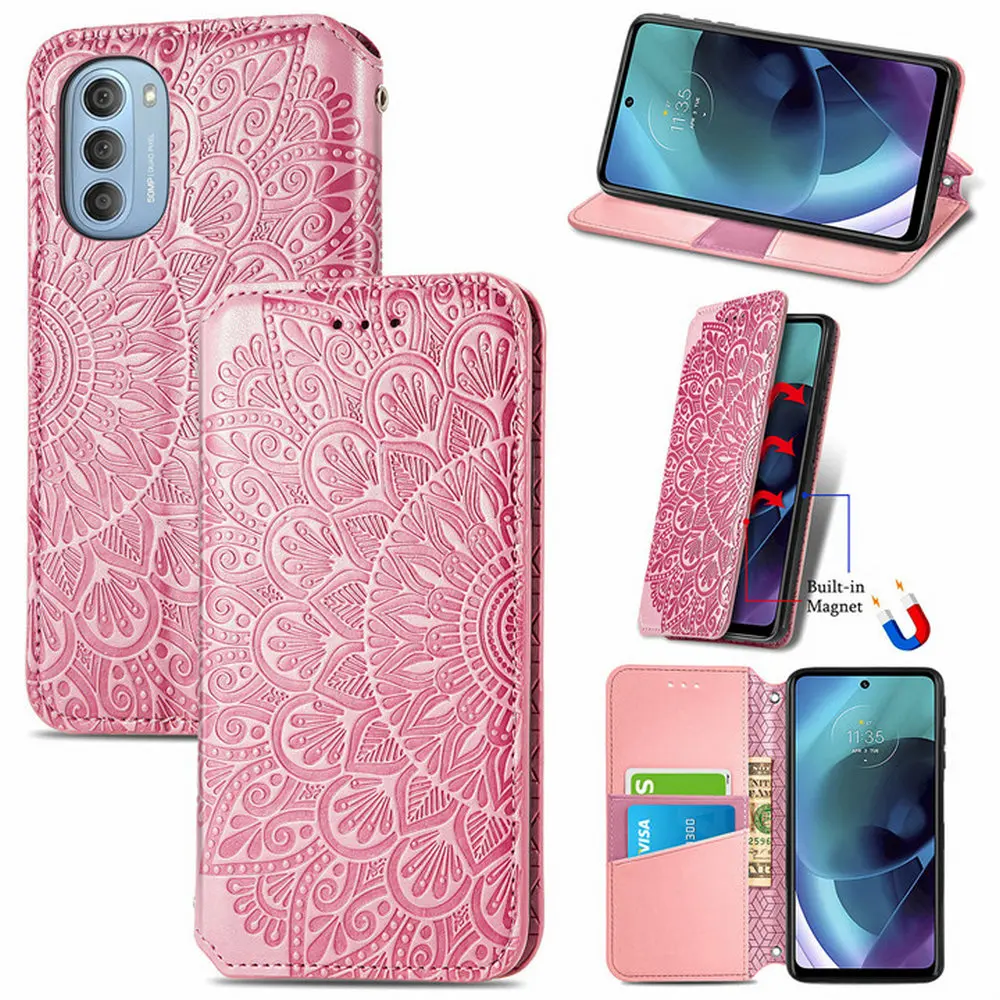 

Luxury 3D Emboss Magnetic Leather Wallet Case for Motorola G51 5G 2021 Flip Case Motorola G71 Shell Moto G31 G 41 G 51 Cover