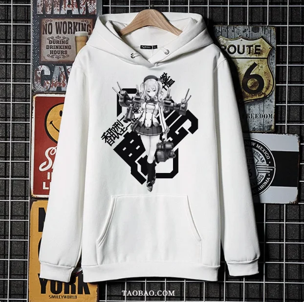 Аниме Kancolle Kashima Толстовка с капюшоном Косплей Осень Зима Мужчины Женщины Пальто