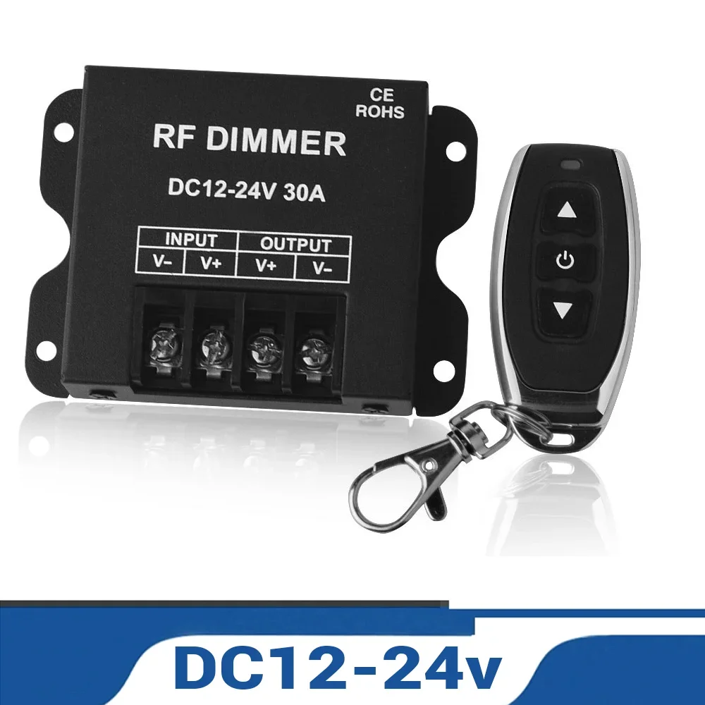 Фото DC12-24v LED 30A одноцветный диммер беспроводной пульт дистанционного управления затемняющий переключатель или ручная кнопка управления контроллер светодиодной ленты №1