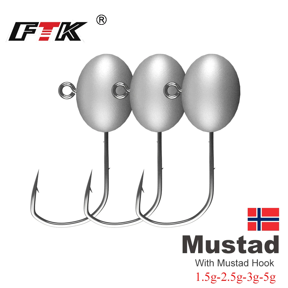 FTK 10 шт./лот Aji Head Hook с Mustad 1.5g 2.5g 3g 5g Rock Fishing Bait Jig Double Barbs |