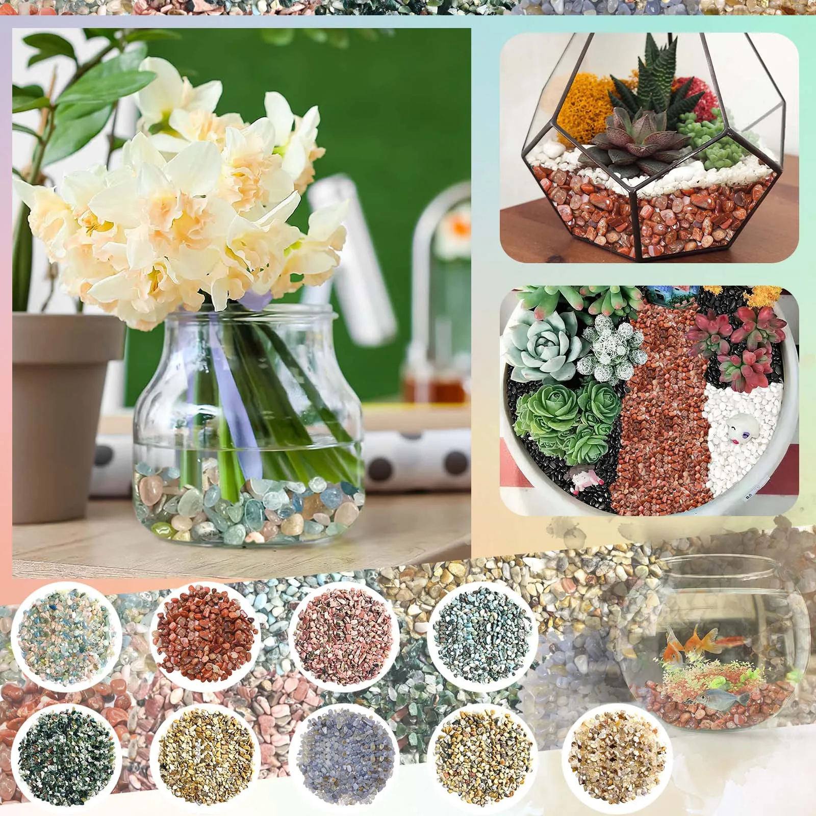 

100g Glass Metal Crushed Stone Filler Diy Table Decoration Cake Fruit Coaster Filling Decorative Crystal For Epoxy Resin Mold