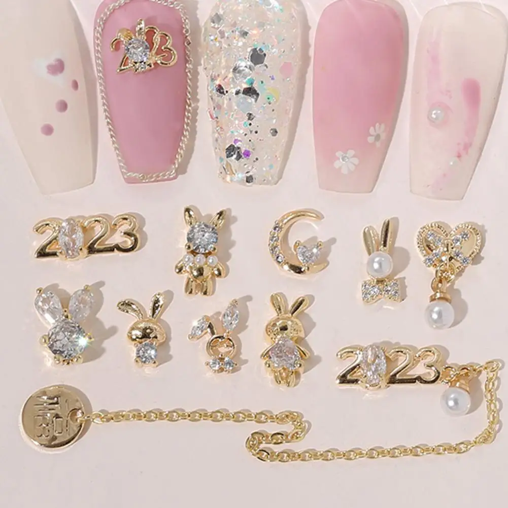 

Stylish Nail Art Decors Paste Easily Lightweight 2023 Glitter Bow Pendant Nail Charm Zircon Bow Nail Charms for Nail Salon