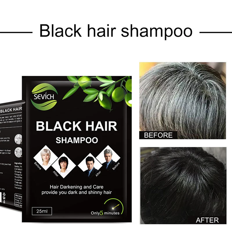 

10Pcs Black Dexe Hair Shampoo Hair Color 5 Minutes White Become Black Fast Hair Dye 25ml For Men Women Hair Care