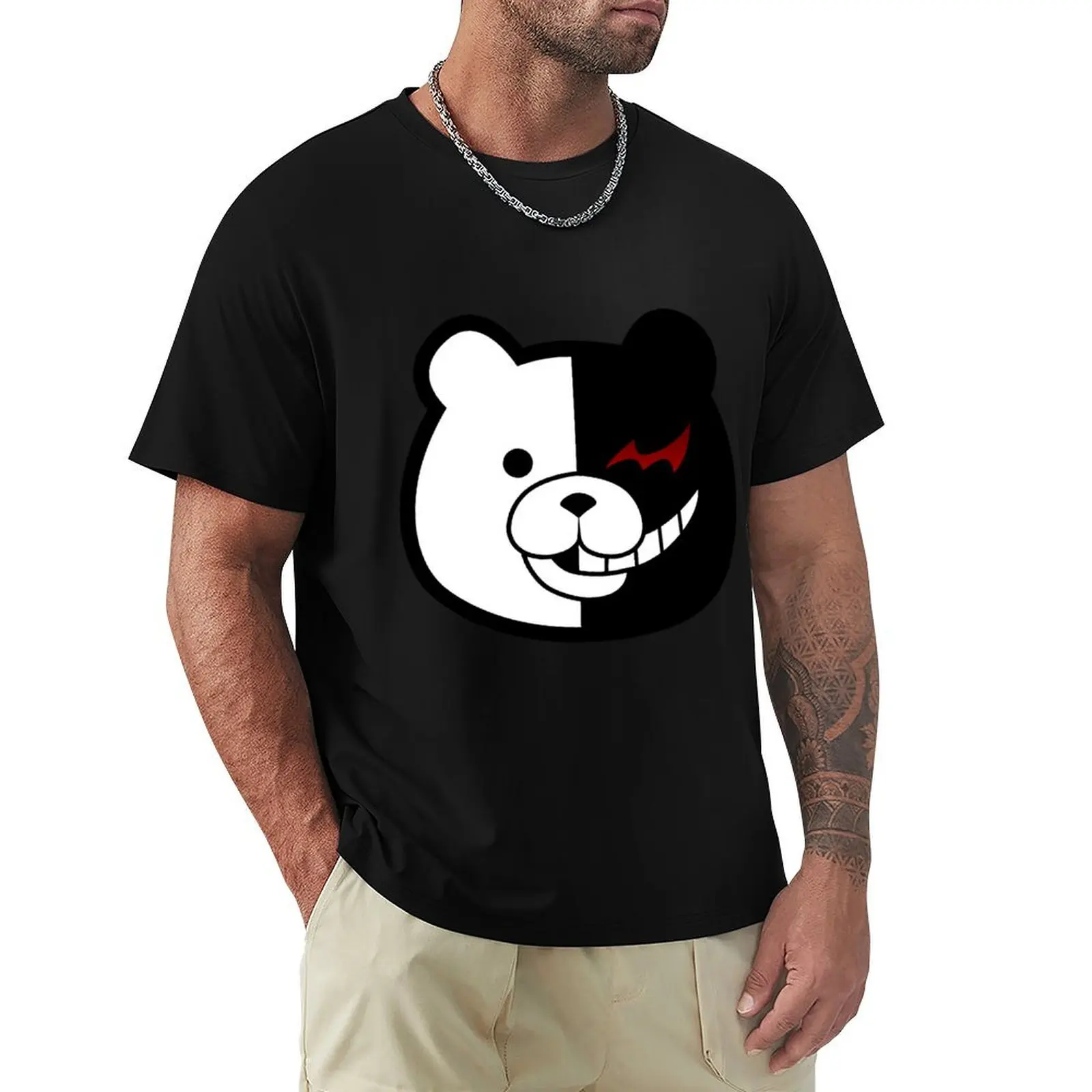 Монокума!! Футболка с рисунком рэпера футболки для любителей спорта мужская