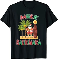 mele kalikimaka hawaiian santa merry christmas t shirt