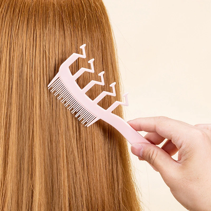 

1PC Double Side Fluffy Comb Z Shape Combing Brush Instant Styling Comb Hair Slit Cover Z Shape Combing Brush