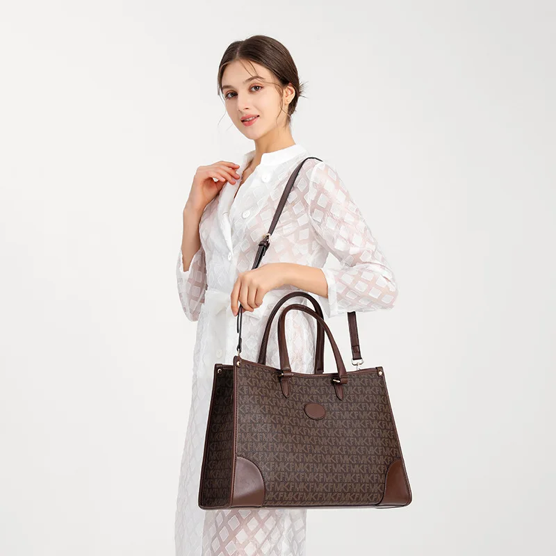 Mkf2022 bag women's new autumn and winter fashion trend Tote Bag single shoulder diagonal cross bag simple large bag portable ba