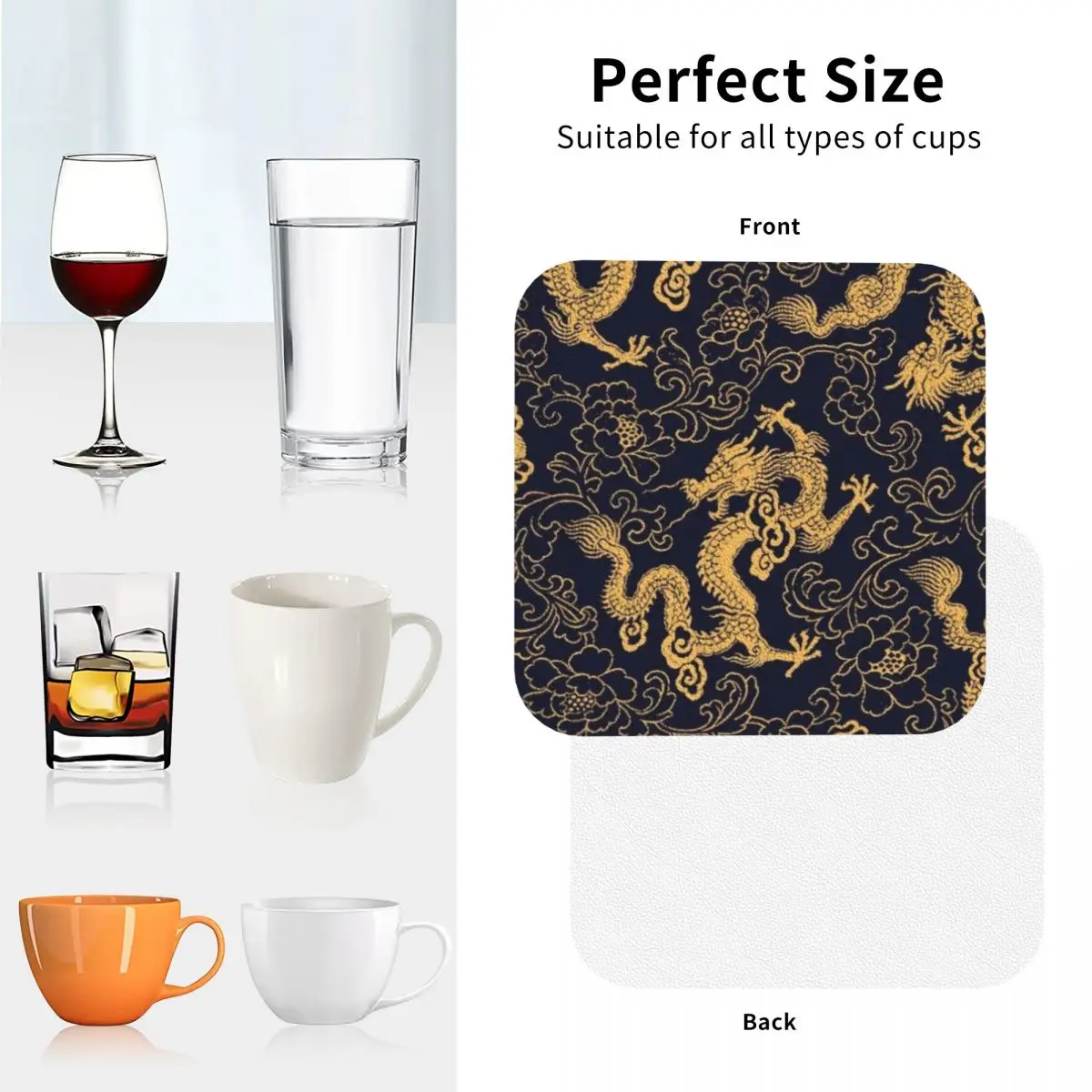 Китайские традиционные подставки с золотым драконом кухонные салфетки