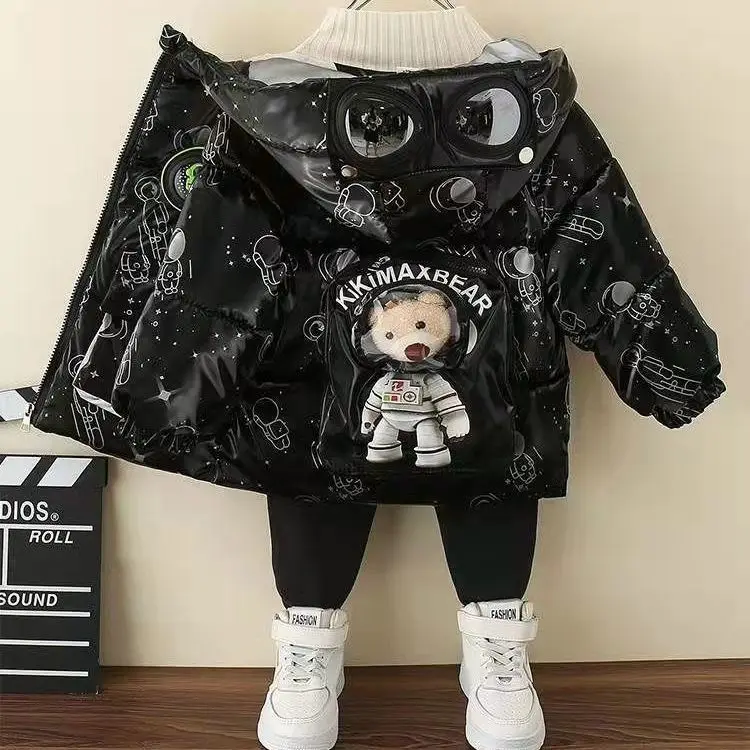 Aerospace bear children's winter cotton clothes 2120 new men's and women's waterproof wash free Plush Baby cotton clothes