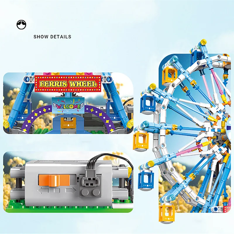 870 шт. серия игр электрическое колесо обозрения модель строительных блоков