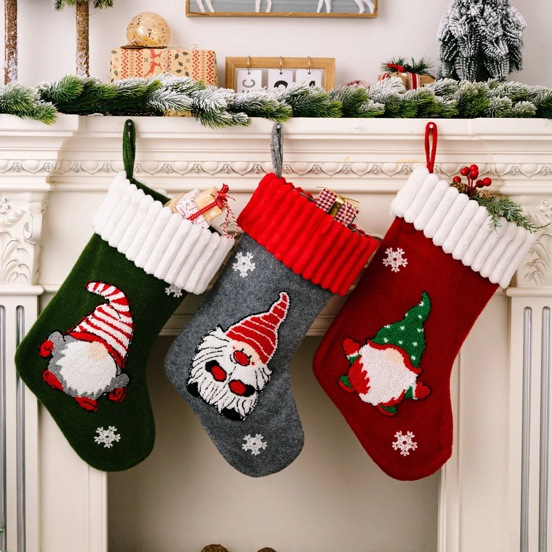 

Christmas Stockings, Knitted Xmas Personalized Hand Stocking Decorations Xmas Character Family Holiday Party Decorations 87HB