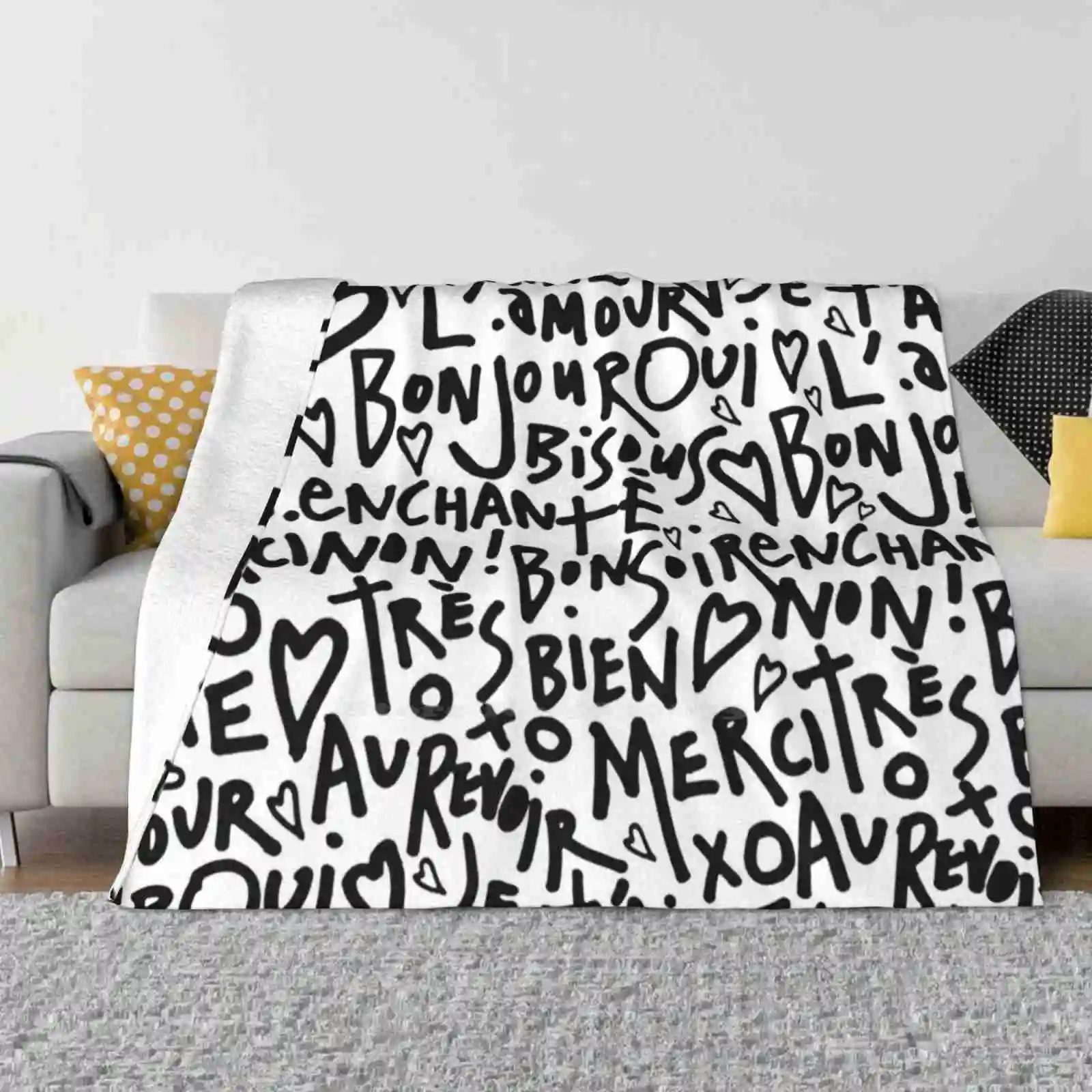 I Heart French для дома дивана-кровати кемпинга автомобиля самолета путешествий