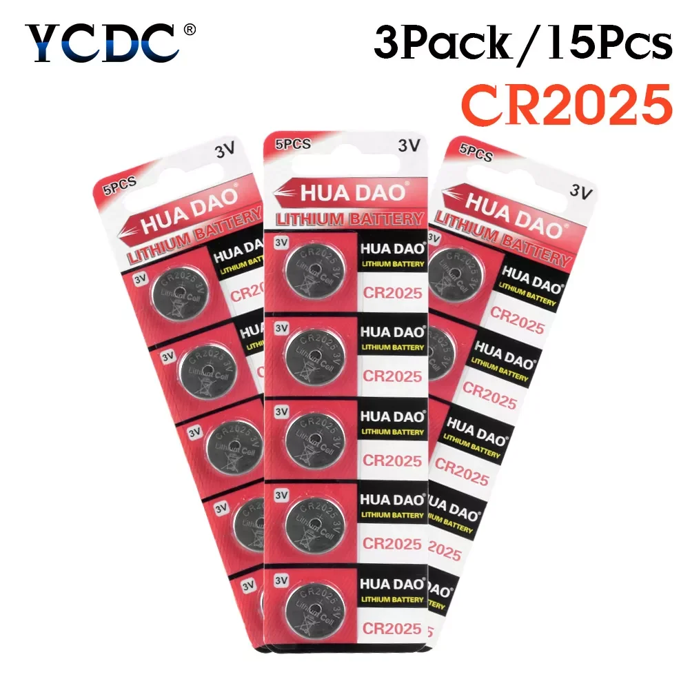 

2023New YCDC 15pcs High Power 3 V CR2025 Li-ion Battery Remote Control Electronic Instrument Scale Battery Replace BR2025 DL2025