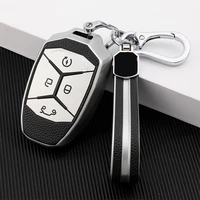 4 button tpuleather car key case auto key protection cover for lynkco 01 02 03 car holder remote car styling accessories