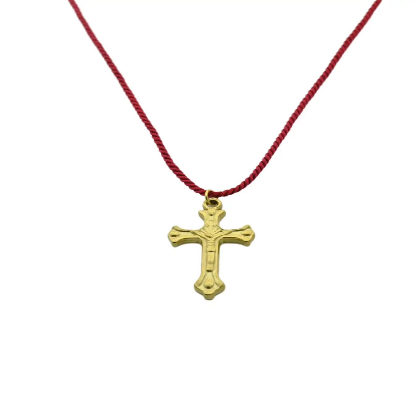 Модное винтажное ожерелье с подвеской в виде креста для женщин и мужчин красная