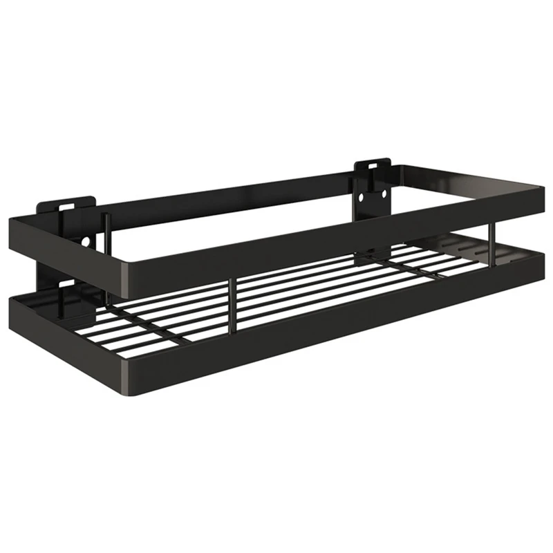 

Retail Shower Rack Bathroom Storage Rack No Drilling Wall Mounted Carbon Steel Storage Rack For Bathroom, Kitchen And Toilet