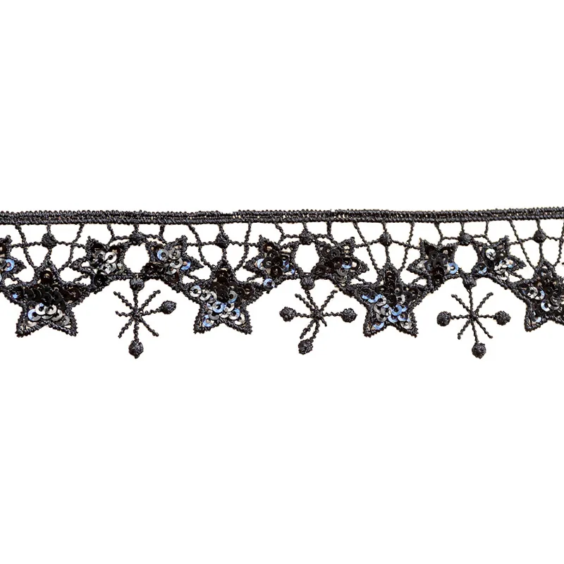 Полая звезда снежинка узор блестки кружевная отделка детская одежда украшения