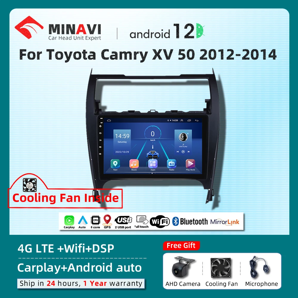 

10 "Android плеер для Toyota Camry 7 XV 50 55 2012/2013/2014 Carplay Автомагнитола стерео Мультимедиа GPS DVD DSP DVR ADAS