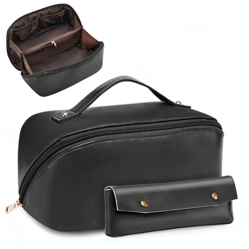 

2 Pack Makeup Bag, Large Capacity Travel Cosmetic Bag, Portable Peach Loft's Large Capacity Cosmetic Bag for a Girlfriend Wife