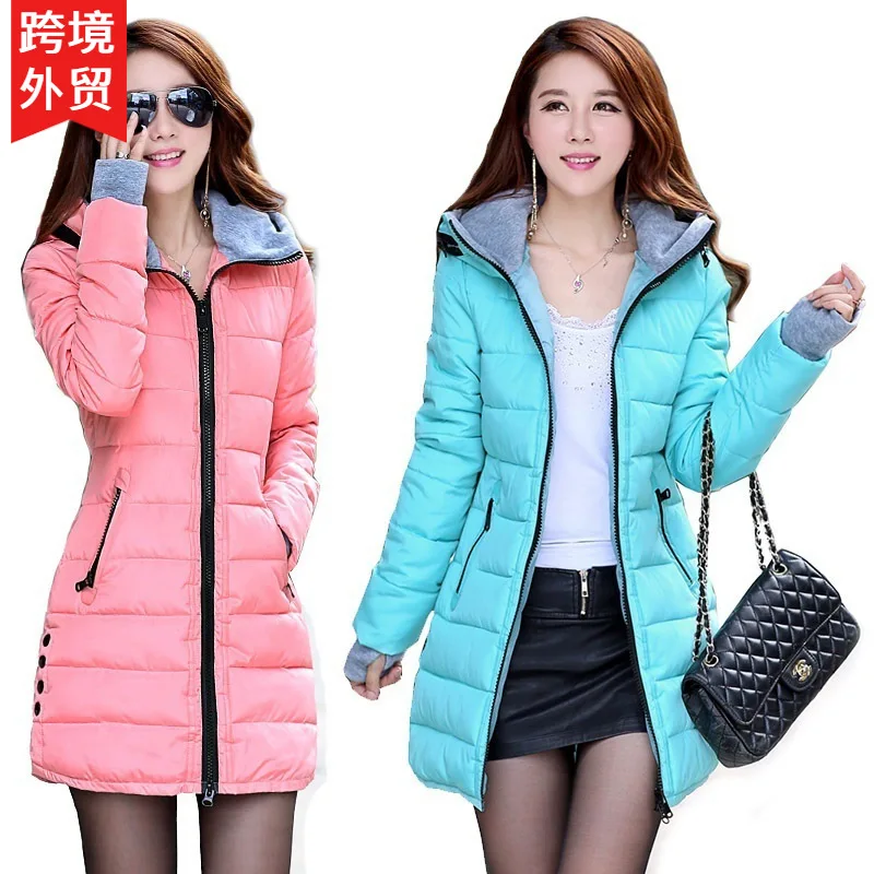 Европейская и американская зимняя женская хлопковая стеганая куртка с плотно