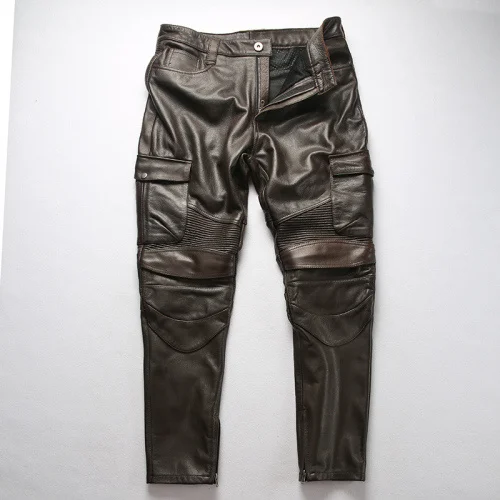 

Men's Leather Pants 100% Real Cowhide Motorcycle Pants Men Plus Size 5xl Spring Autumn Trousers 2023 Pantalon Cuir 88
